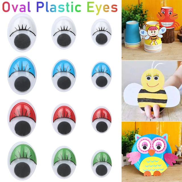 100Pcs Plastic Wiggling 3D Doll Eyes Oval Moving Eyes for DIY Toys Dolls Stuffed Animals Plush Eyes Handmade Toy Accessories 1