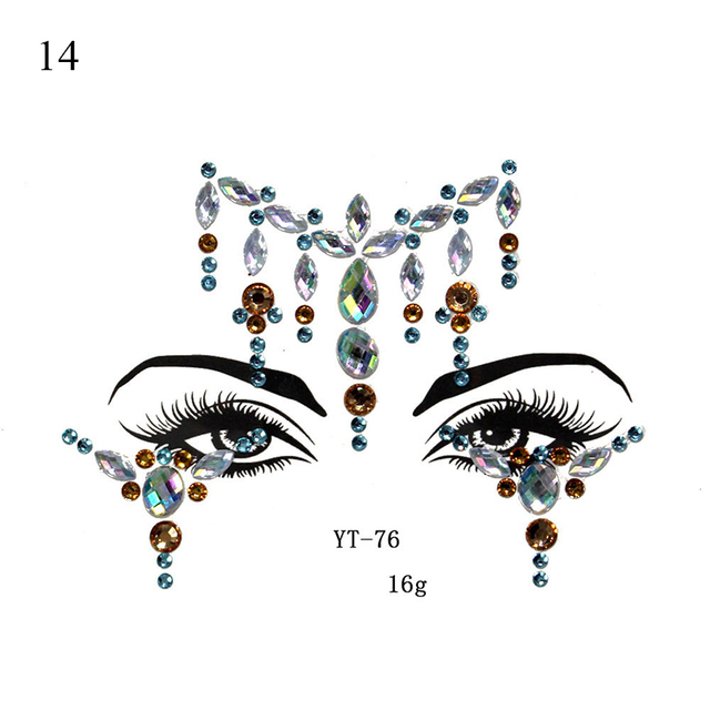Crystal Tattoo Sticker Drill Stickers Eyes Sticker Party Face Stickers Face Decoration Diamond Masquerade Temporary Tattoo