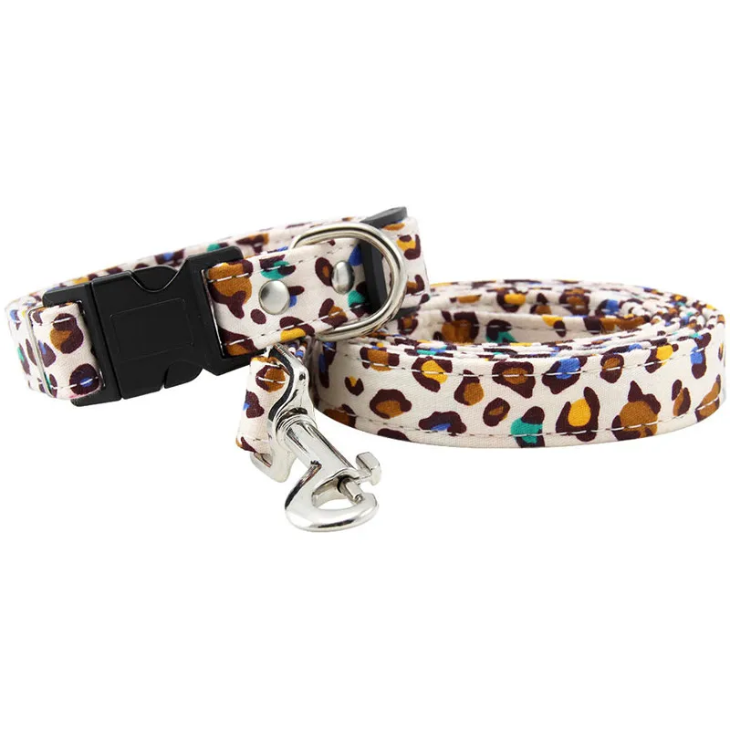 Fashion Print Pet Collar Cloth Personalized Dog Puppy Collar and Leash