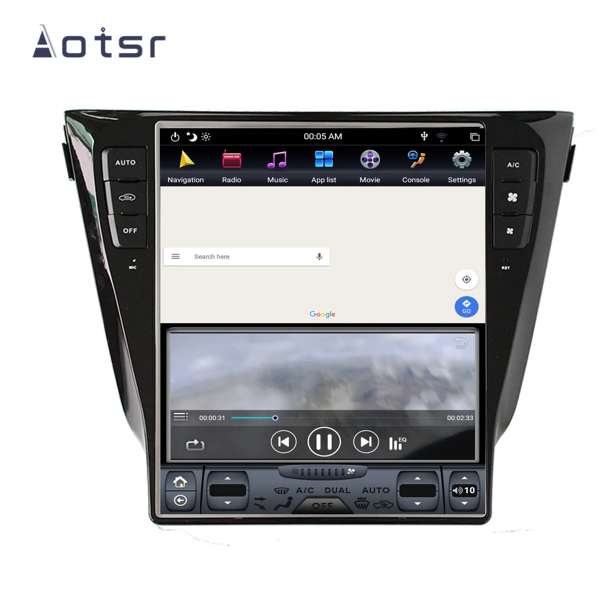 Sale Aotsr Tesla 12.1“ Vertical screen Android 8.1 Car DVD Multimedia player GPS Navigation For NISSAN Qashqai 2013-2019 WiFi carplay 2