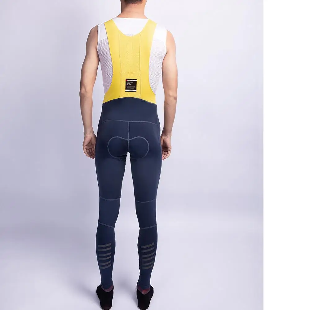 SPEXCEL Performance Winter Thermal Fleece cycling tights thermal fleece cycling bib pants with Colorful Reflective stripe cycling pants
