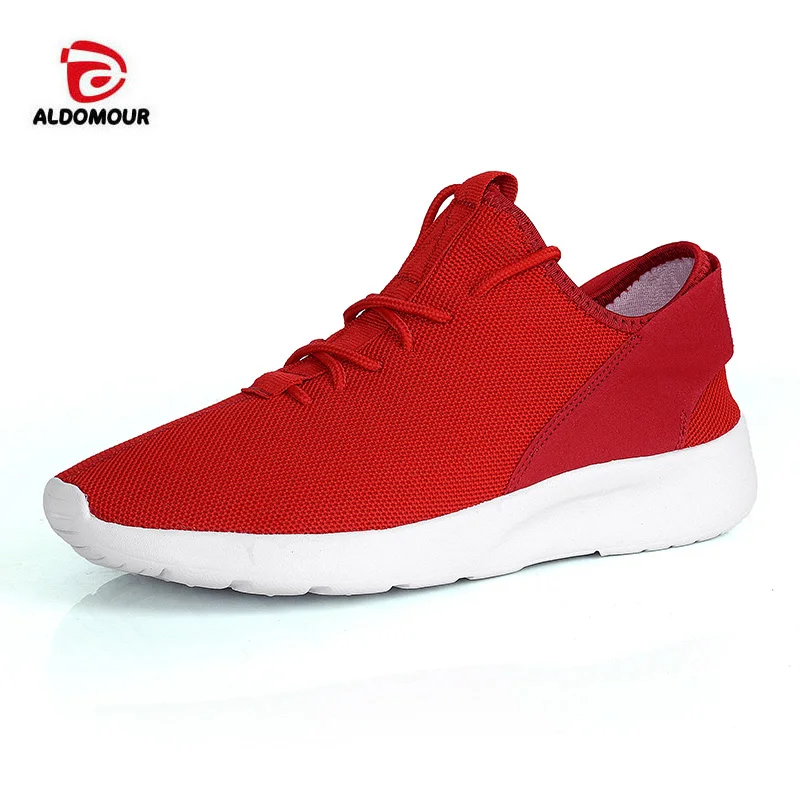 

ALDOMOUR Hot Sale Four Seasons Flexible Light Running Shoes Men Lace-up Athletic Trainers Shoes Men Outdoor Walking Sneakers