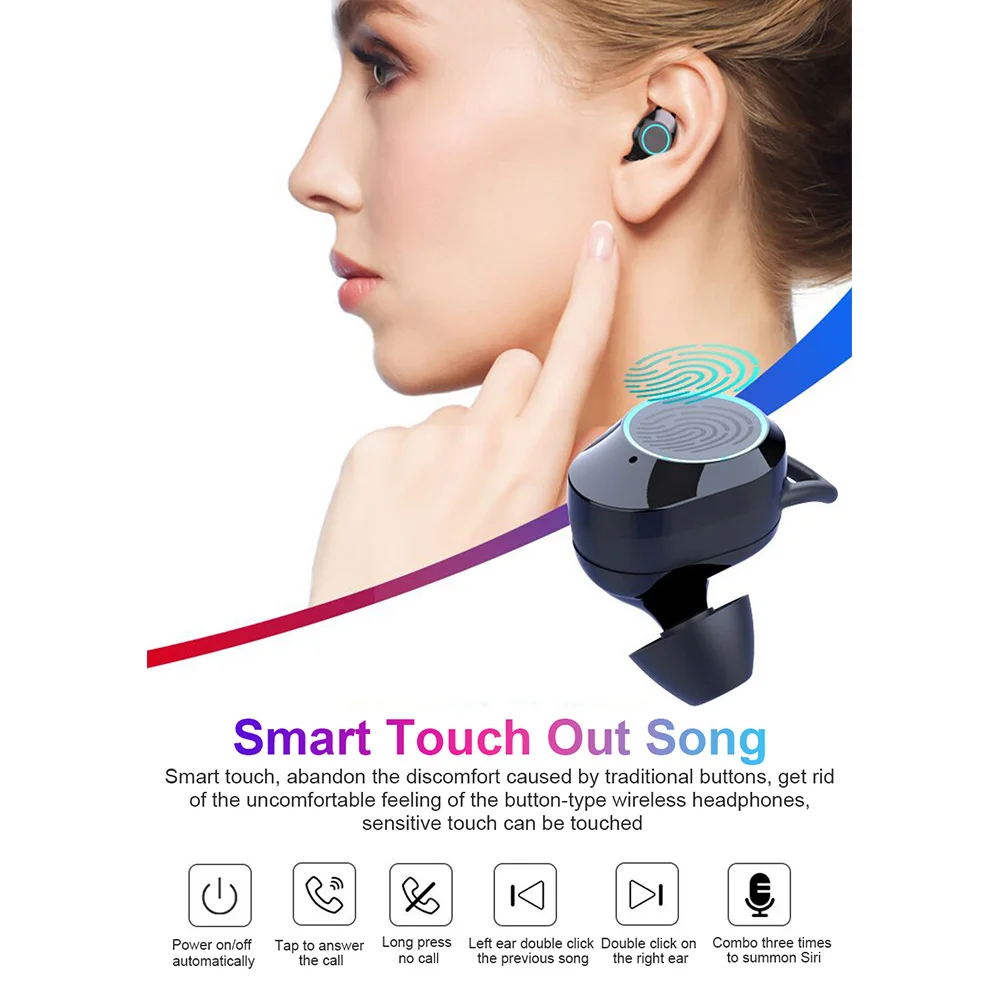 G02 Bluetooth наушники 9D стерео Беспроводной наушники BT5.0 Twin IPX7 водонепроницаемые наушники 3300 мАч светодиодный цифровой внешний Смарт-аккумулятор