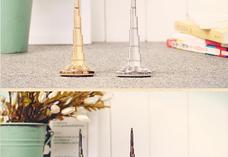 Vintage Metal Burj Khalifa Tower Statue Miniature Model Home Decoration