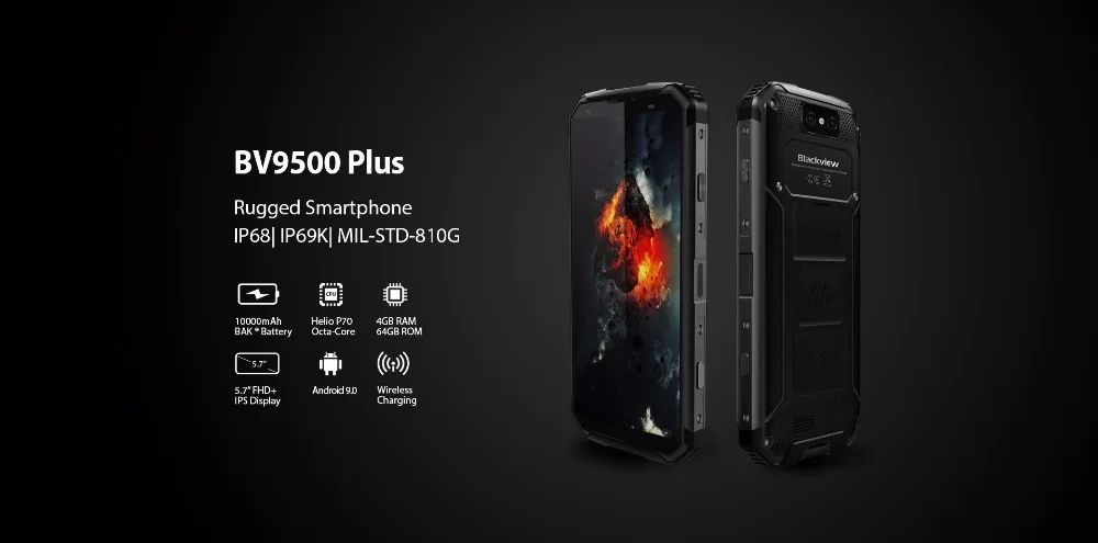 Мобильный телефон Blackview BV9500 Plus, Android 9,0, четыре ядра, 5,7 дюймов, Helio P70, 4 Гб ОЗУ, 64 Гб ПЗУ, IP68, водонепроницаемый, 4G, смартфон, NFC, OTG