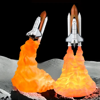 Dropship 3D Print Space Shuttle Maan Lamp Usb Oplaadbare Rocket Nachtlampje Voor Ruimte Lover Indoor Home Bureaulamp Decoratie Dropship 3D Print Space Shuttle Maan Lamp Usb Oplaadbare Rocket Nachtlampje Voor Ruimte Lover Indoor Home Bureaulamp Decoratie