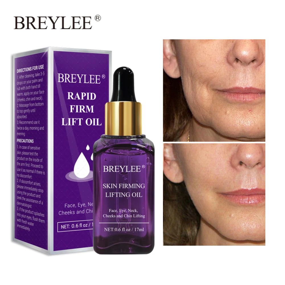 

BREYLEE Essential Oils Rapid Firming Lifting Face Essence Oil Anti Wrinkle Anti-Aging V Shape Massage Facial Skin Care TSLM2