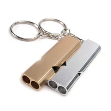 Двойной трубы высокой децибел алюминиевого сплава открытый свисток для выживания в чрезвычайных ситуациях брелок Черлидинг свисток много...(China)