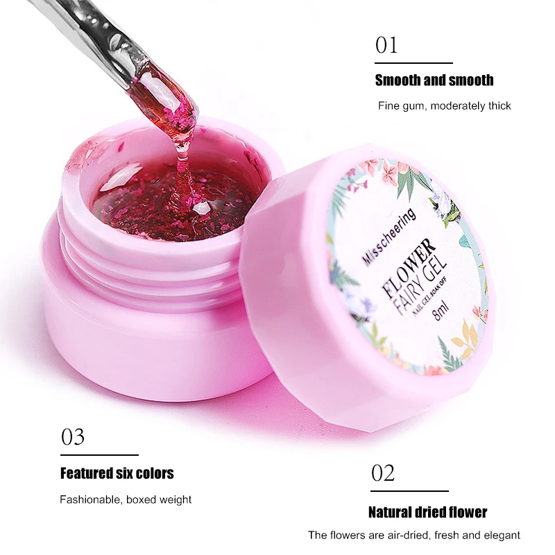 

New Flower Fairy Nail Gel Dry Flower Decoration Nail Polishing Gel Tip DIY Fashion Manicure Nail Art
