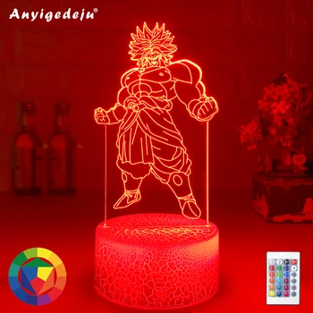 

3d Illusion Lamp Dragon Ball Broly Figure Nightlight for Kids Bedroom Decor Colorfuls Battery Powered Led Night Light Anime Gift