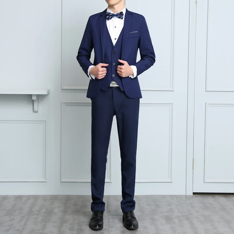 Adisputent 2020 New 3 Piece Men's Fashion Slim Suits Men Business Casual Clothing Suit Men Blazers Jacket Trousers Vest Sets
