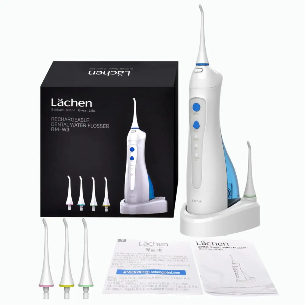 

Lachen W3 Oral Irrigator Rechargeable Dental Cordless Water Flosser Teeth Shower 220ml Water Tank IPX7 Waterproof for Adult&Kids