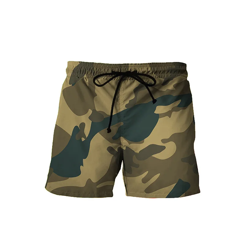 Men's 3D Print Shorts Casual Camouflage Jogging Sport Gyms Short Pants Quick Dry Workout Beach Sportwears Custom Logo