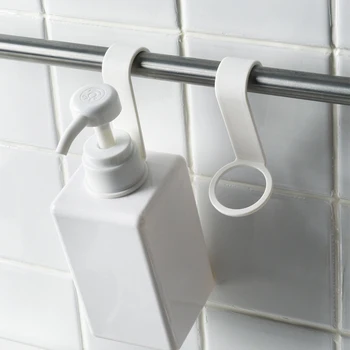 

8pcs Multipurpose Storage Bottle Hanging Rack Wall Mounted S Hook Home Shampoo Holder Space Saving Bathroom Toilet ABS White