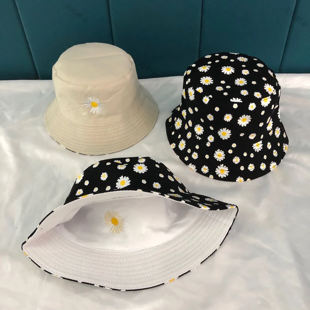 Wearing Cap Visor Daisy Bucket Hat Men 