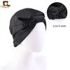 New Satin Silk Sleeping Bonnet Caps For Women Silky Headcover Double Layer Knotted Headband Caps Chemo Cancer Nursing Headwrap 6
