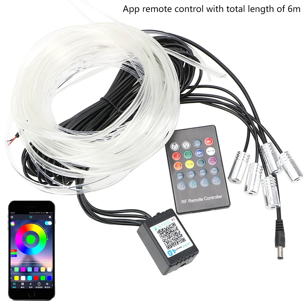 LED Strip Light Remote Control Car Interior Auto Decorative RGB Flexible EL Wire Ambient Lamp Atmosphere | Автомобили и мотоциклы