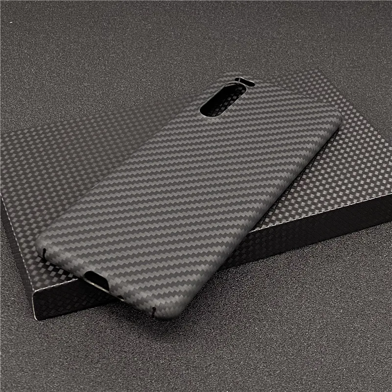 Real Carbon Fiber Lens Protection Phone Case for Sony Xperia 5 II 5G Carbon Fiber Hard Cover Cases