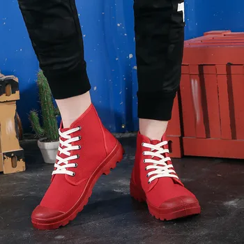 

2019 New Men's Shoes Hot Sale Couple Canvas High Shoes Breathable Wild Light Casual Shoes Non-Slip Hiking Shoes Tenis Masculino