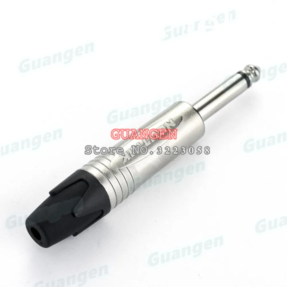

80PCS/LOT For Neutrik NP2X 24K Audio plug plated rhodium 2 Pole 6.35 mm 6.5mm Stereo Jack Plug for DIY Cable