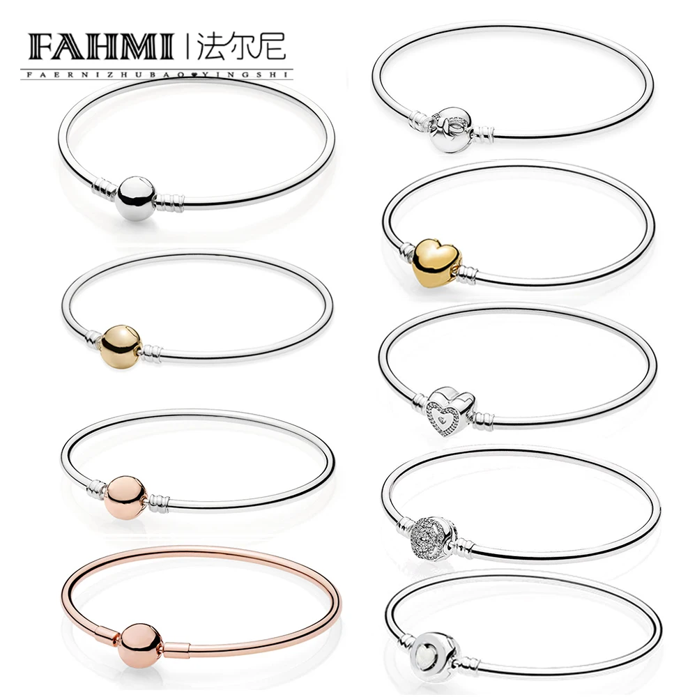 

2019 100% 925 Sterling Silver 1:1 Charm Beads SHINE HEART MOMENTS ROSE BRACCIALE RIGIDO IN ARGENTO LA BELLA E LA BESTIA