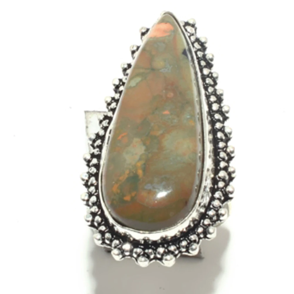Rhyolite Ring Silver Overlay over Copper USA Size: 7.5 R5894 | Украшения и аксессуары