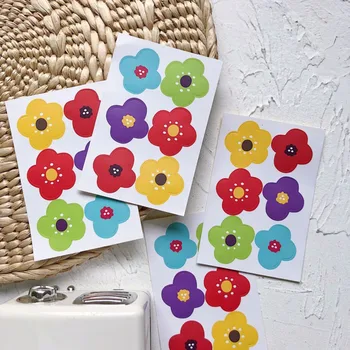 

1 Sheet Kawaii Kim Hyun Colorful Five Pearls Flowers Just for You Hand Made Flower Design Sticker Labels Stationery Sticker