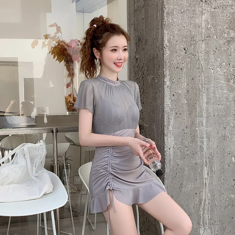 Trajes De Bano Mujer, купальный костюм для женщин, одежда для плавания размера плюс, закрытый купальник бикини, слитный женский монокини для похудения