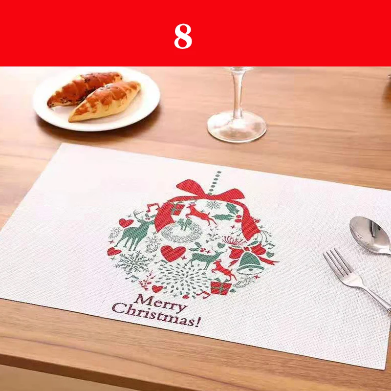 Christmas Style Table Napkin Dining Table Placemat Kitchen Tool Tableware Pad Coaster Coffee Tea party decorations Rectangular
