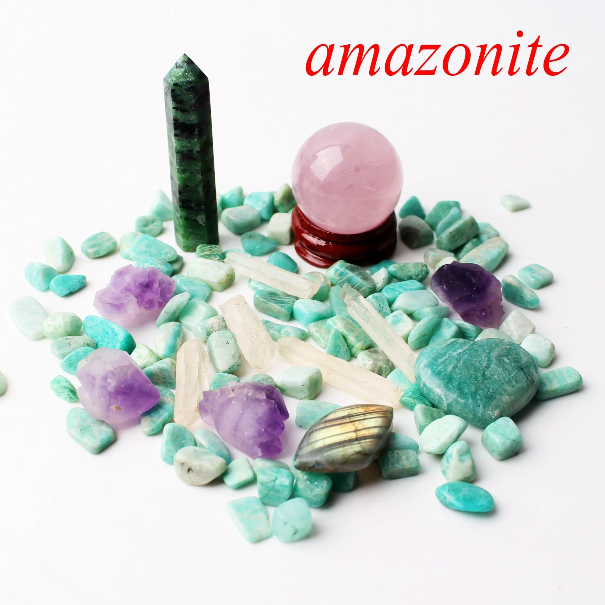 1 комплект много смешанных натуральных кристаллов обелиска шариковая палочка сердце гравий минералы образец рейки целебная домашняя декоративная статуэтка - Цвет: Amazonite