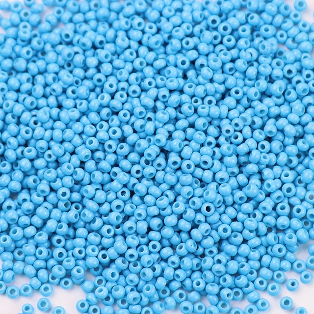 10g 720 Pieces 2mm Austria Solid Color Bead 12/0 Opaque Neon Round Beads Glass Seed Beads Handmade DIY Jewelry Bags Accessories 350 Blue