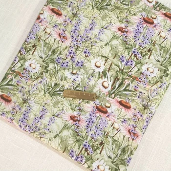 

100cm*110cm Retro Floral Cotton Fabric Lilac Craft Clothing Material Poplin