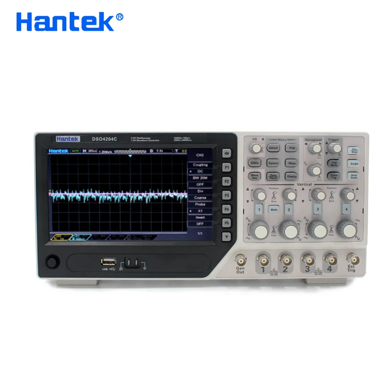 Hantek DSO4204C Digital Oscilloscope 200MHz 4Channels Portable USB Osciloscopio Automotive+EXT+DVM+Auto range function