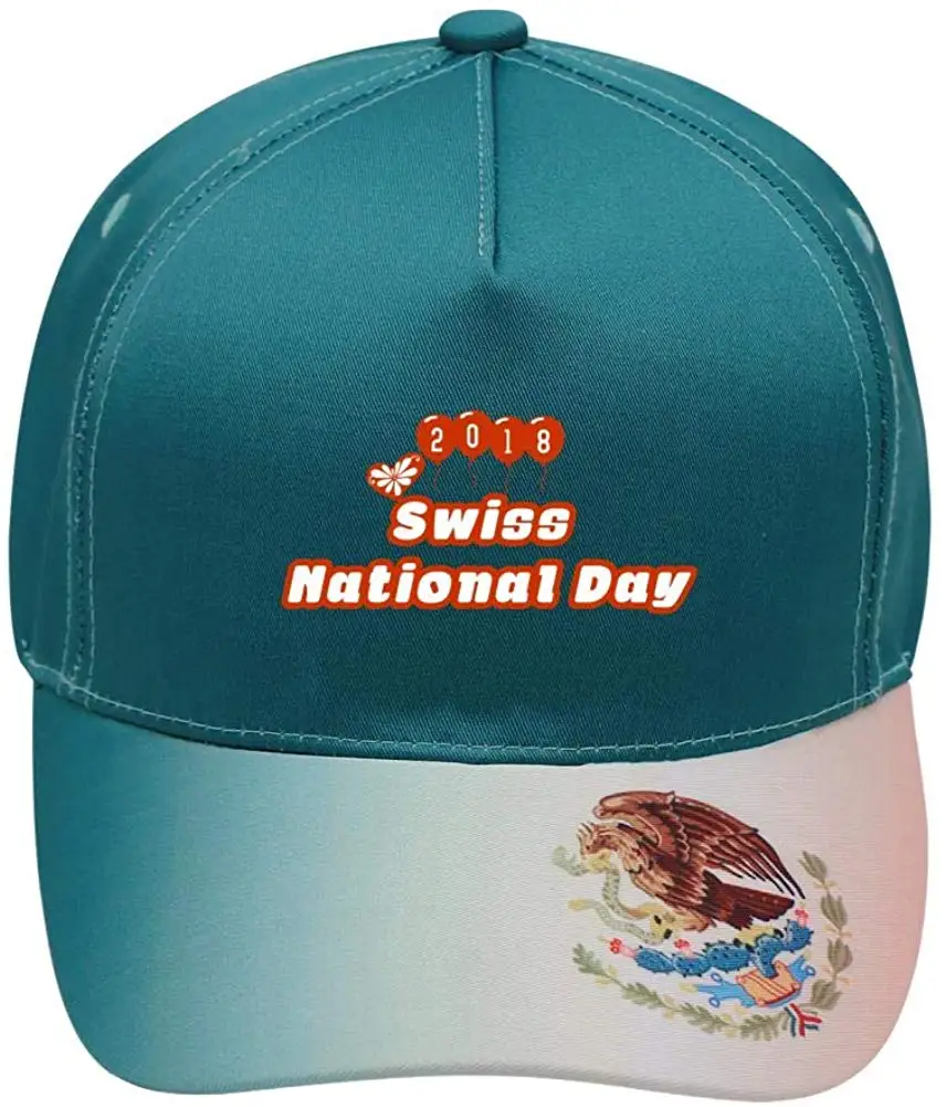 Унисекс Счастливый Швейцарский национальный день бейсболки хлопчатобумажная ткань регулируемые мексиканские элементы открытый шапки зеленый