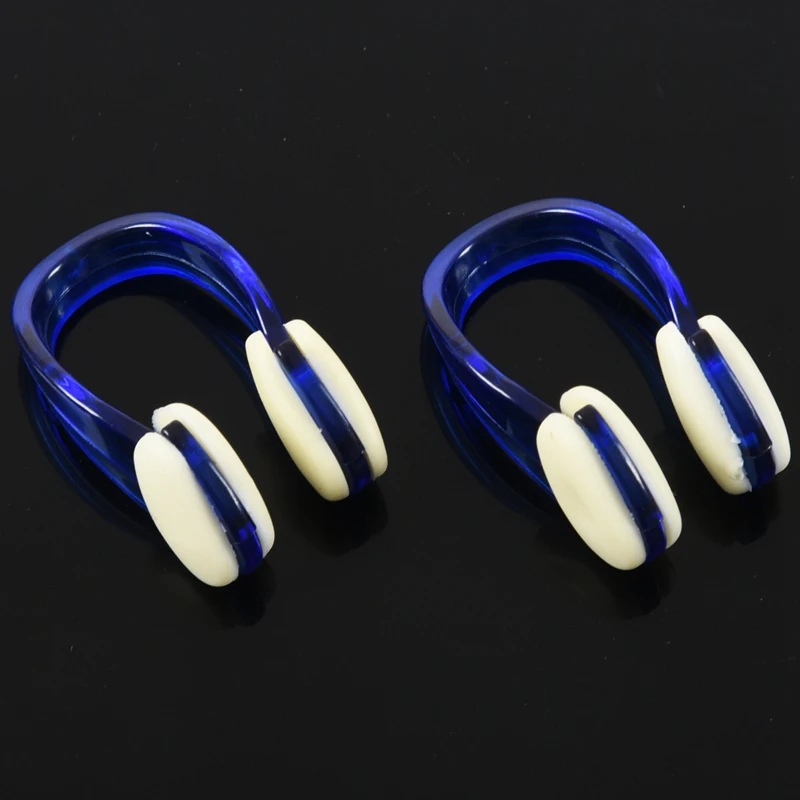 Swimming Diving Waterproof Nasal Splint Nose Clip Blue White 2 Pieces