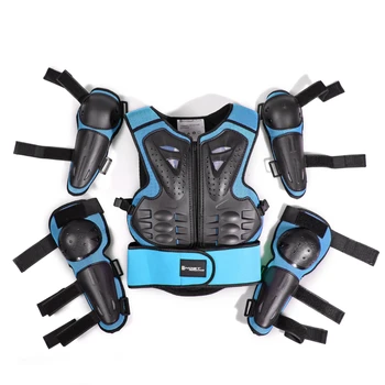 

Age 4-14 Child Motorcycle Armor Set Body Protection Chest Spine Knee Elbow Guard Protector Bicycle Skateboard Vest Suits Kids