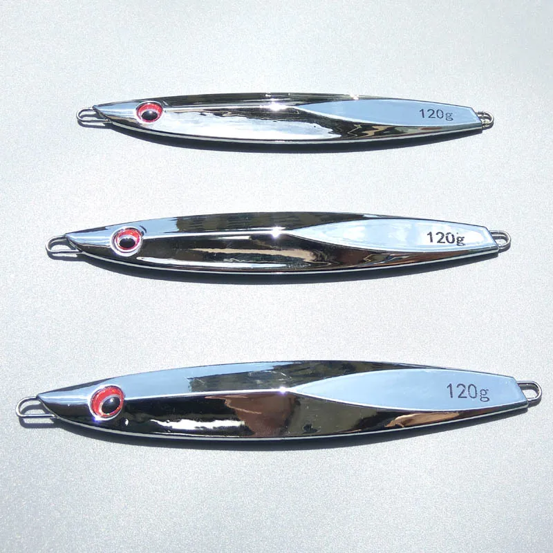 

1pc/lot 80g 100g 120g plating process knife Jigging Metal Spoon High Quality artificial bait boat fishing lures lead fish