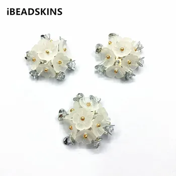 

New arrival! 26mm 20pcs clear color Hand made Weave Flower for Earrings parts,Hairpin Accessories,hand Made Jewelry DIY