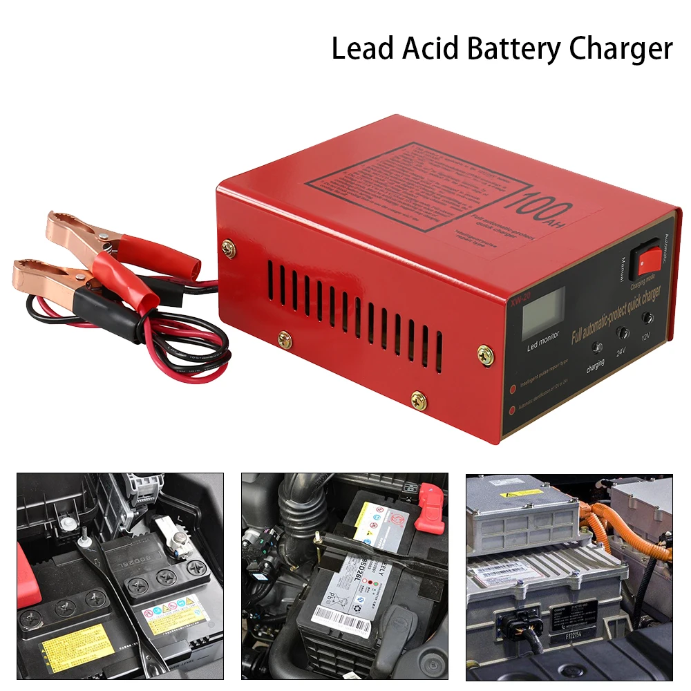 Автомобильный Батарея Зарядное устройство 12V/24V 10A 6 105AH Мотоцикл Защита свинцово