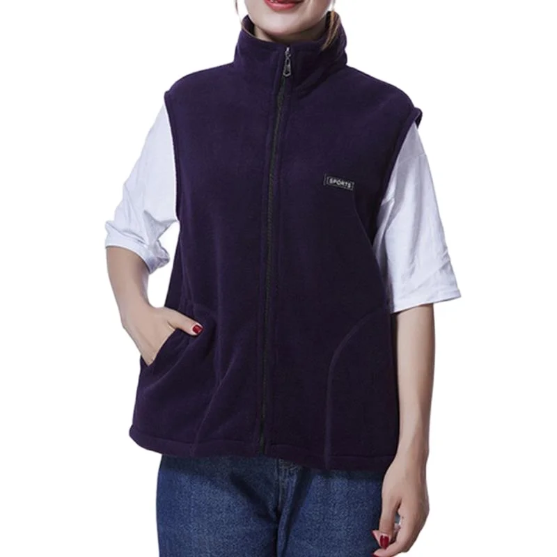 

Women Winter Polar Fleece Vest Womens Vests Jacket Female Outerwear Sleeveless Waistcoat Full Zipper Vest L-4XL