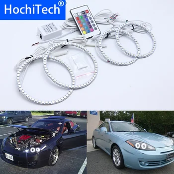 

For Hyundai Tiburon 2007-2008 GK FL2 Multi-color Led Angel Eyes Kit RGB Halo Rings Daytime Running Light DRL