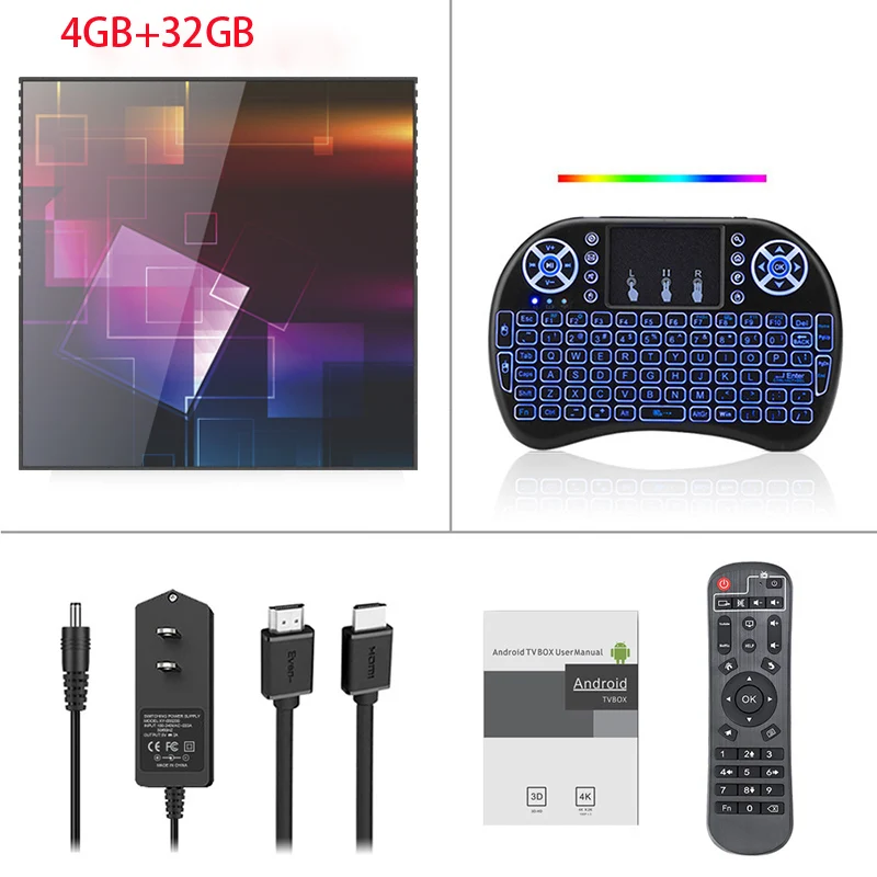 4GB 32GB I8B 8K Smart tv Box Android 9,0 Amlogic S905X3 Android tv Box 4 ГБ 32 ГБ 64 Гб 2,4/5,0G WiFi HD медиа-проигрыватель Google телеприставка ZKF3 - Цвет: 4GB 32GB I8B