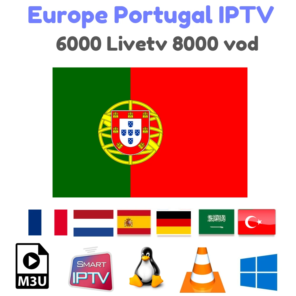 

Europe Portugal iptv subscription m3u abonnement iptv Portuguese spain France Germany for Android Enigma2 m3u Smart TV PC