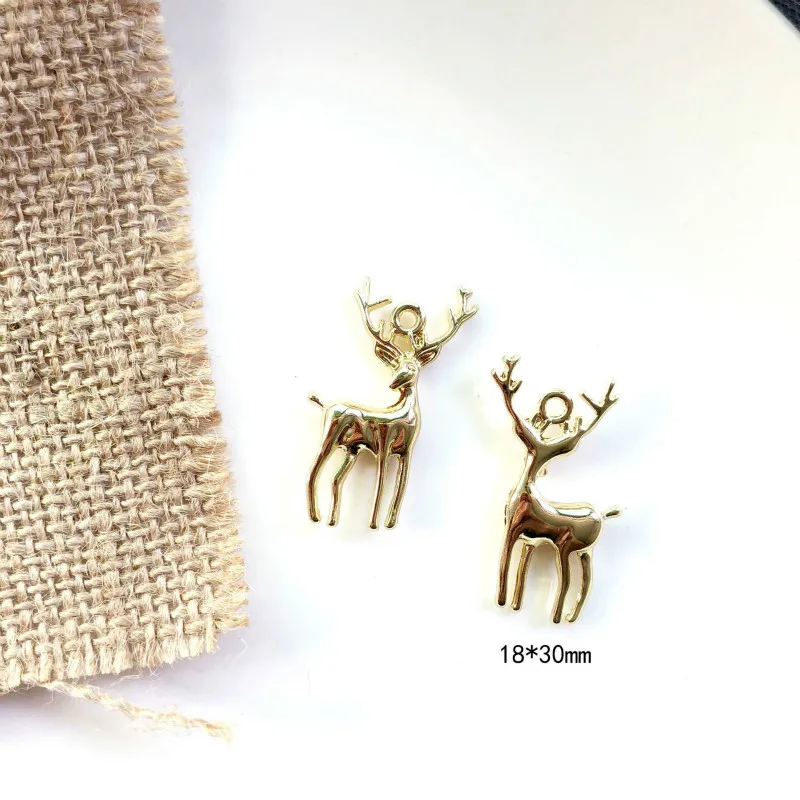 

Golden 10pcs/pack 3D Deer Charms Earring Keychain DIY Jewelry Making Zinc Alloy Charms for Bangles Bulk Items Wholesale Lots