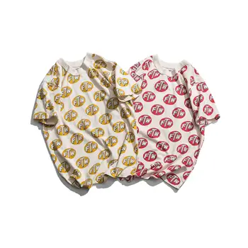 

men Prints short sleeve T-Shirt bamboo biber loose fit Tshirt