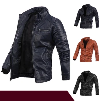 

2019 New Arrive PU Leather Jacket Men Men's Leather Jackets Fashion Street Style Masculina Mens Leather Coats