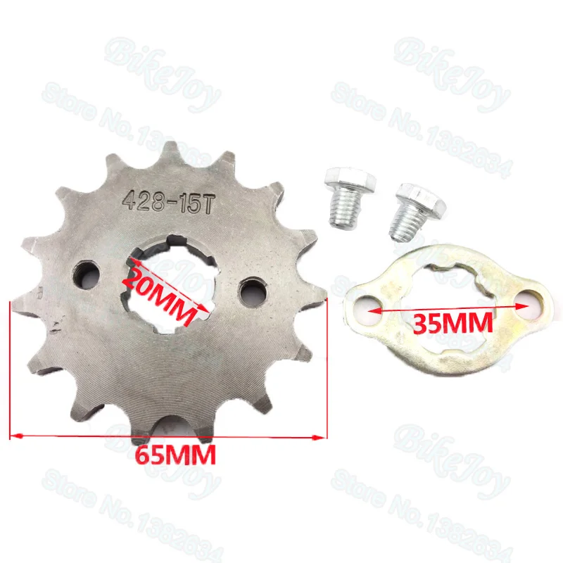 428 15 T зуб 20 мм ID передний двигатель Звездочка для CRF XR 50 TTR SSR Dirt Pit Bike ATV Quad Go Kart мопед