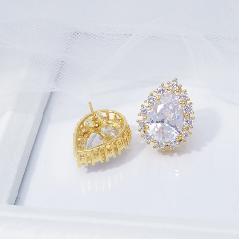 Дизайнерские серьги ААА кубического циркония, золотые серьги-кольца для женщин, круглые кольца в форме сердца, модные ювелирные изделия - Окраска металла: 0169