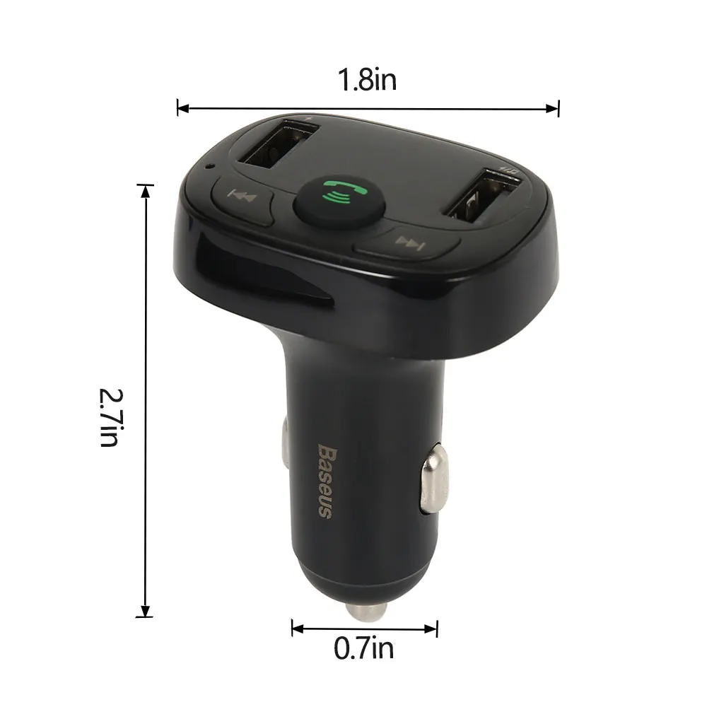 Baseus fm-передатчик модулятор Bluetooth Handsfree автомобильный комплект аудио MP3 музыкальный плеер с 3.4A двойное автомобильное usb-устройство для зарядки телефона