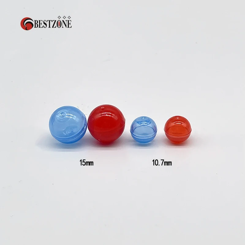 50Pcs About 0.5Inch Mini 15MM Can Open Colored Transparency Plastic Capsule Toy Surprise Ball Tiny Container Making Things Model 6
